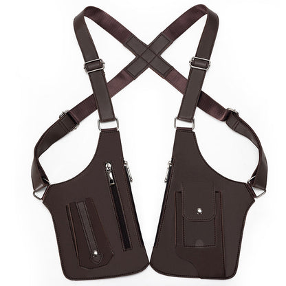 Men's Crossbody Bag – for Travel & Work, Armpit Vintage Underarm Messenger Pack – front view - product view 18