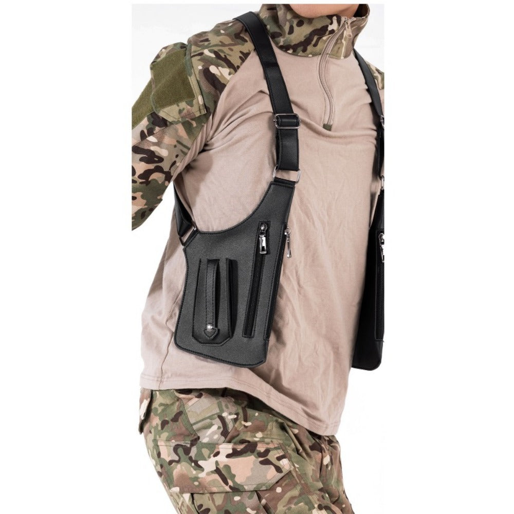 Men's Crossbody Bag – for Travel & Work, Armpit Vintage Underarm Messenger Pack – detail view 17