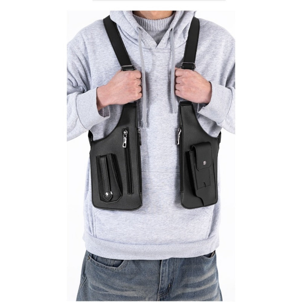 Men's Crossbody Bag – for Travel & Work, Armpit Vintage Underarm Messenger Pack – detail view 19