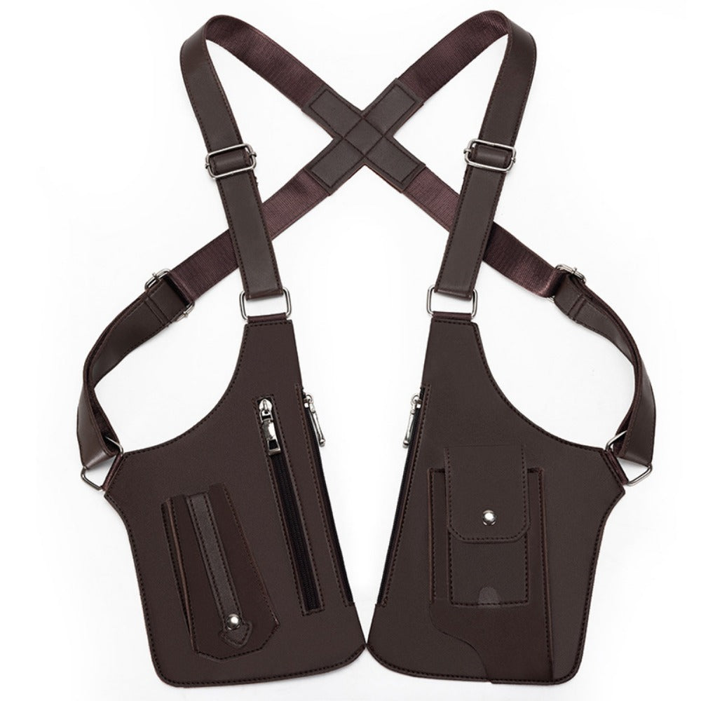 Men's Crossbody Bag – for Travel & Work, Armpit Vintage Underarm Messenger Pack – detail view 8