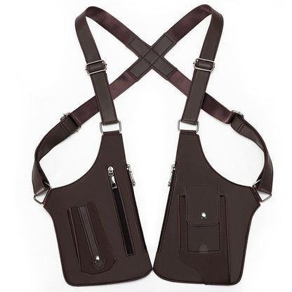 Men's Crossbody Bag – for Travel & Work, Armpit Vintage Underarm Messenger Pack – detail view 8