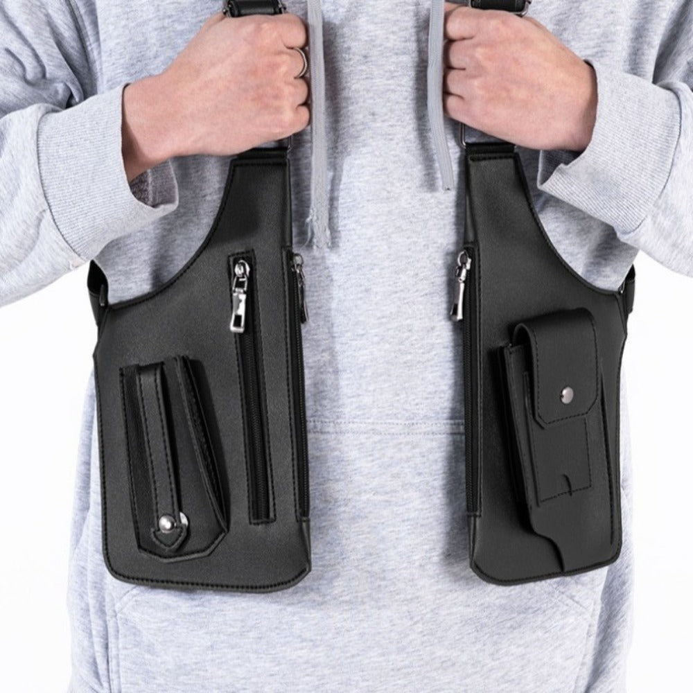 Men's Crossbody Bag – for Travel & Work, Armpit Vintage Underarm Messenger Pack – detail view 9
