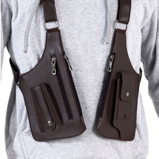 Men's Crossbody Bag – for Travel & Work, Armpit Vintage Underarm Messenger Pack – front view