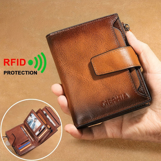 Men's Wallet – Genuine Leather, RFID Blocking – front view