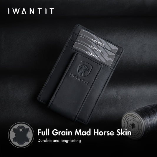 Men's Wallet – Genuine Leather, RFID Blocking – front view