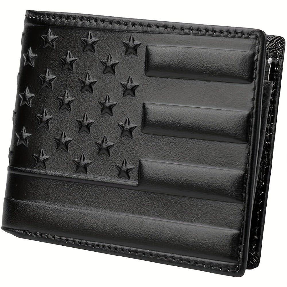 Men's Wallet – American Flag Embossed Leather Rfid – detail view 2