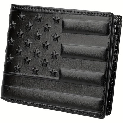 Men's Wallet – American Flag Embossed Leather Rfid – detail view 2