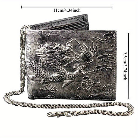 Men's Wallet – Dragon Chain Vintage Silver Biker – detail view 2