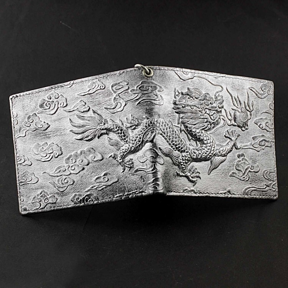 Men's Wallet – Dragon Chain Vintage Silver Biker – detail view 3