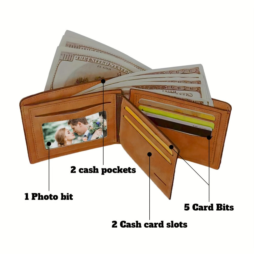 Men's Wallet – for Everyday Use, Deer Pattern Laser Engraved Slim – detail view 4