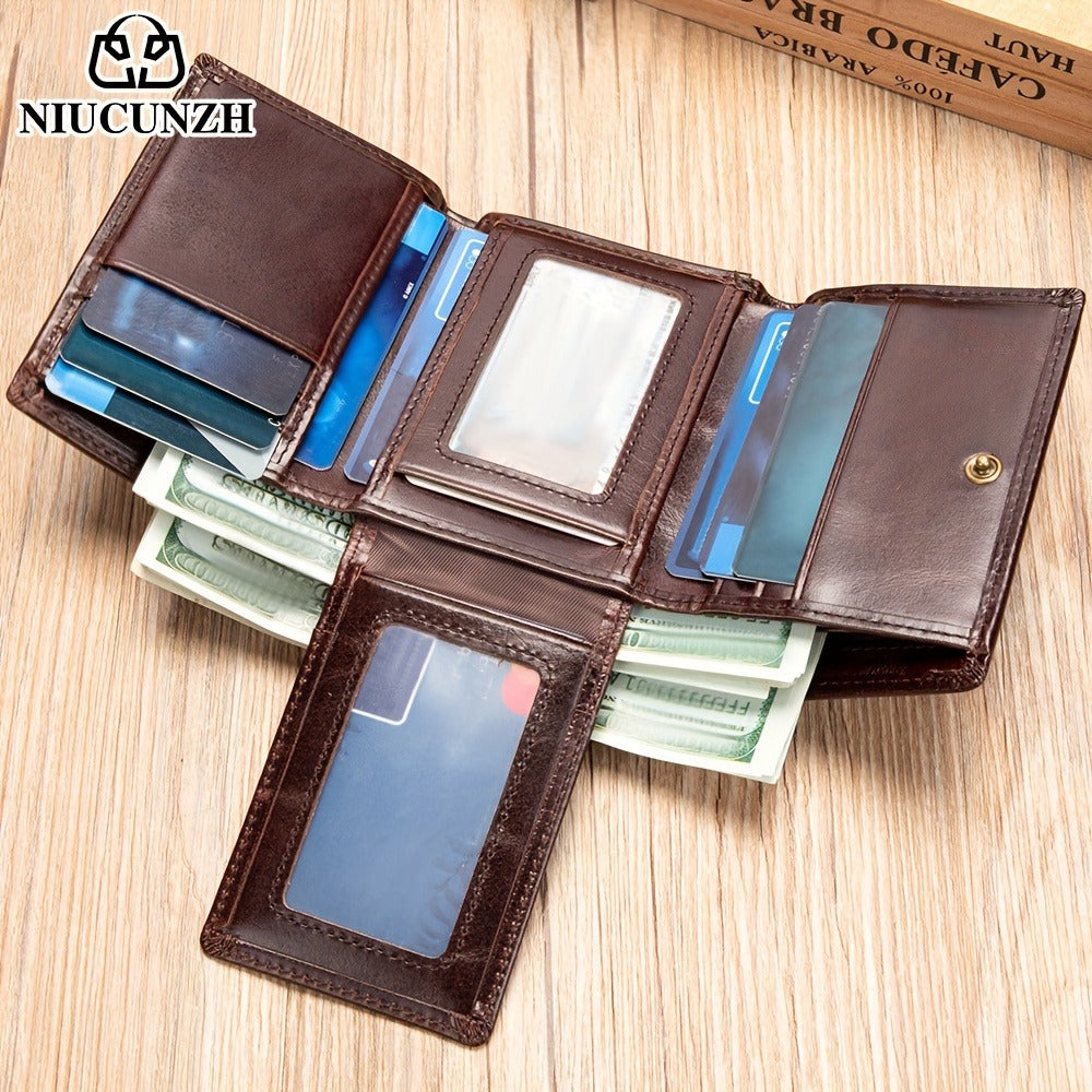 Men's Wallet – Genuine Leather, Anti-Theft – front view