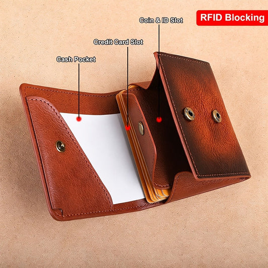 Men's Wallet – 5 Colors, Genuine Leather, RFID Blocking – front view