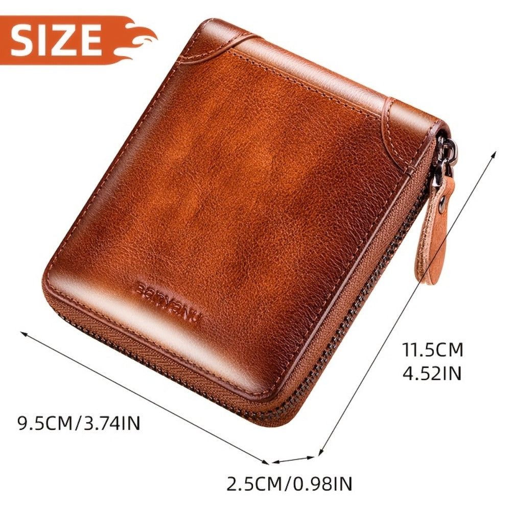 Men's Wallet – Genuine Leather, Large Capacity, RFID Blocking – detail view 3