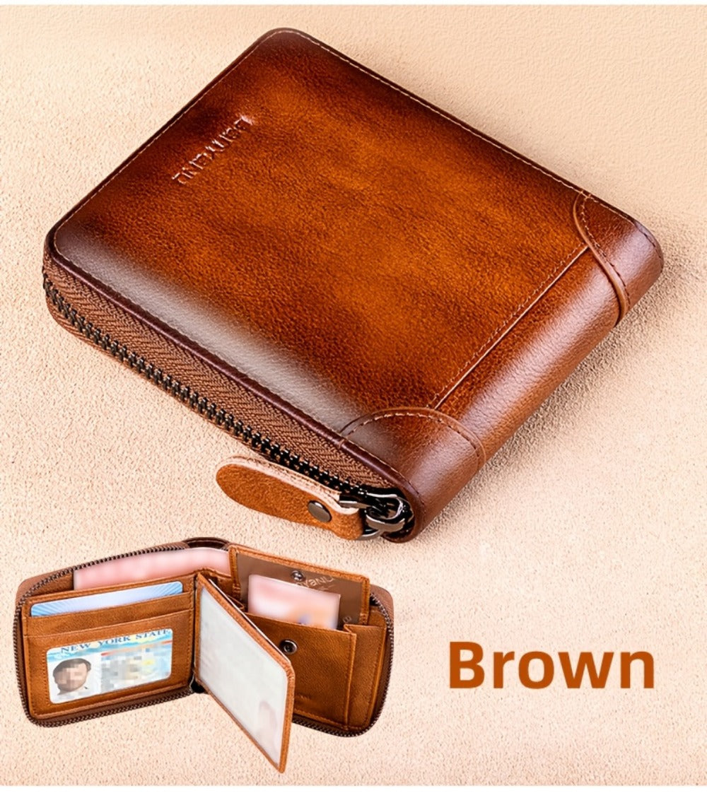 Men's Wallet – Genuine Leather, Large Capacity, RFID Blocking – detail view 22