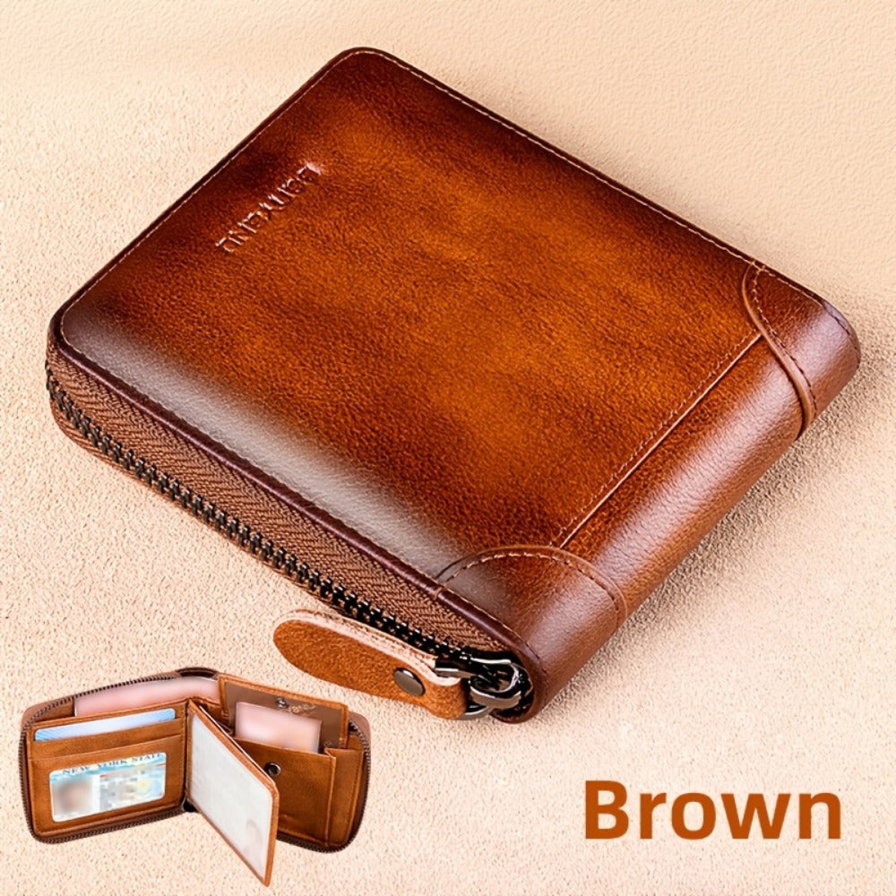 Men's Wallet – Genuine Leather, Large Capacity, RFID Blocking – detail view 4