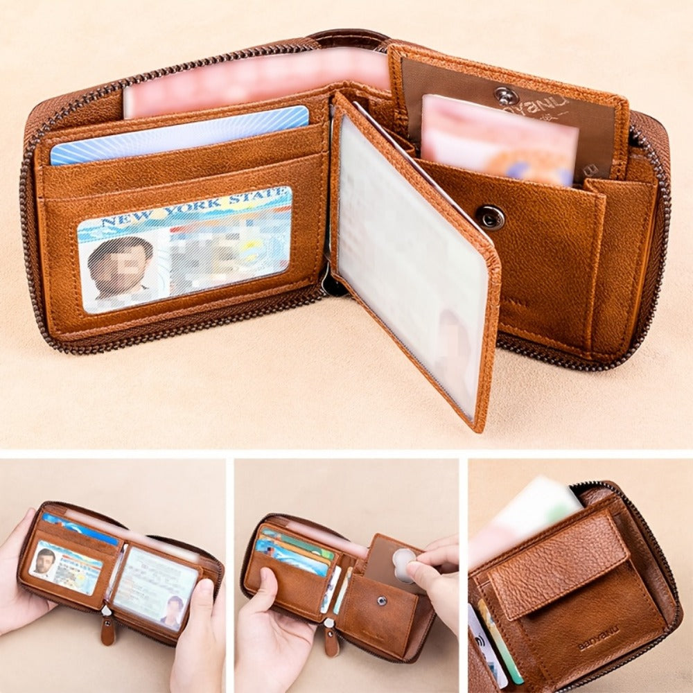 Men's Wallet – Genuine Leather, Large Capacity, RFID Blocking – detail view 5