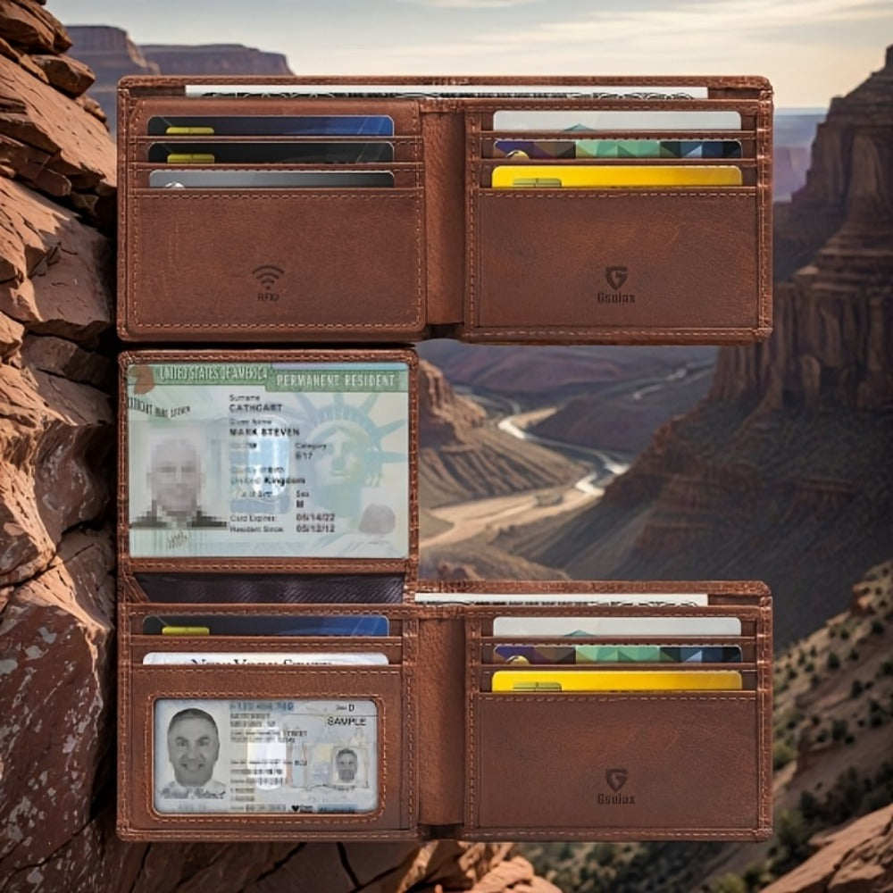 Men's Wallet – Genuine Leather, Large Capacity – detail view 2