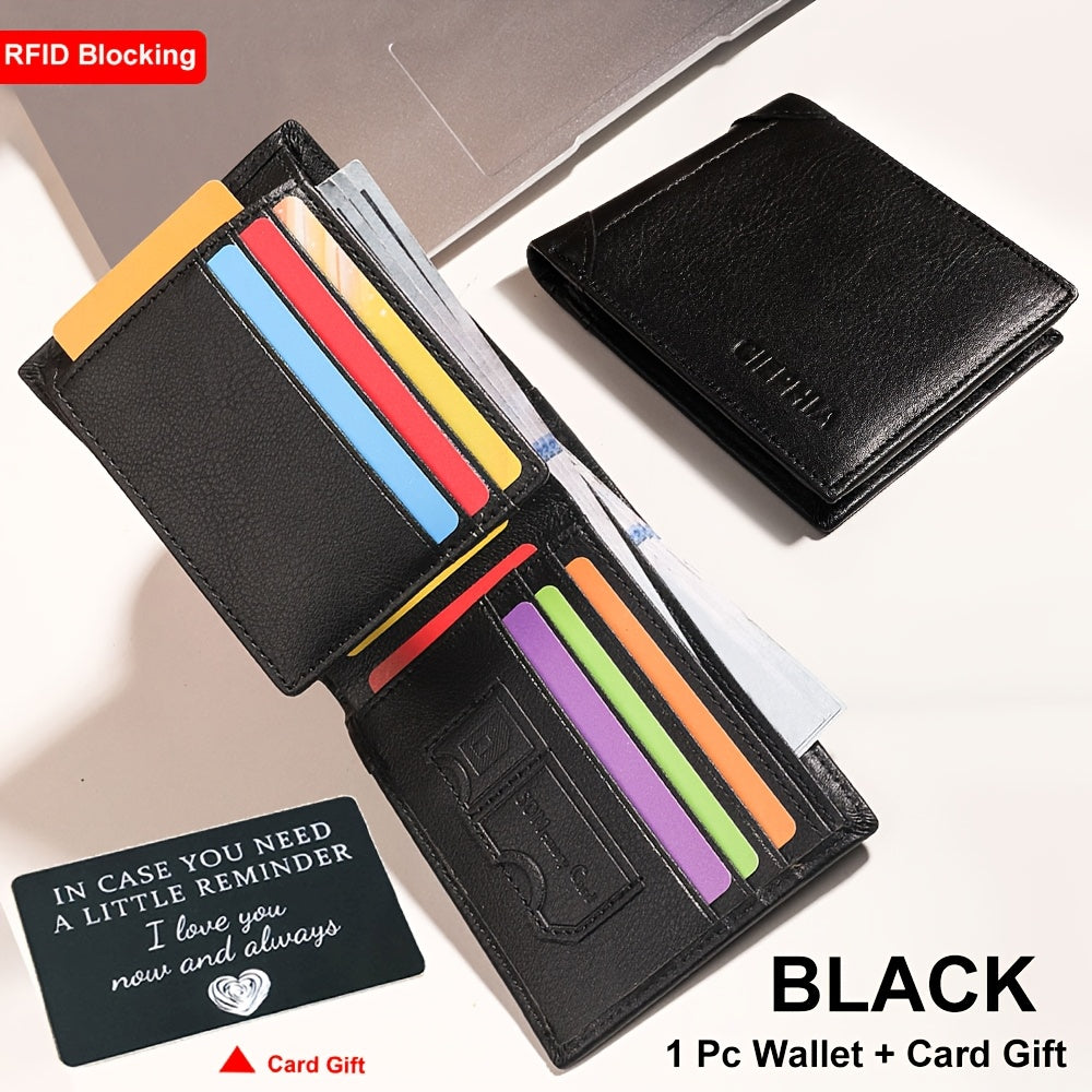 Men's Wallet – Genuine Leather, RFID Blocking – front view - product view 11
