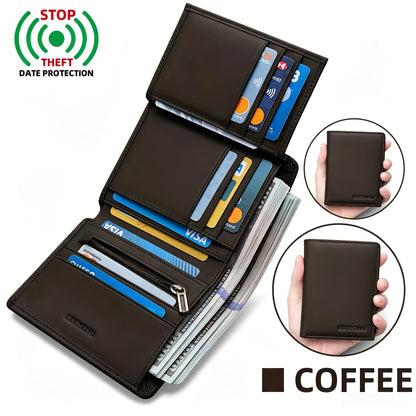 Men's Wallet – Genuine Leather, RFID Blocking, Anti-Theft, Compact – alternate view