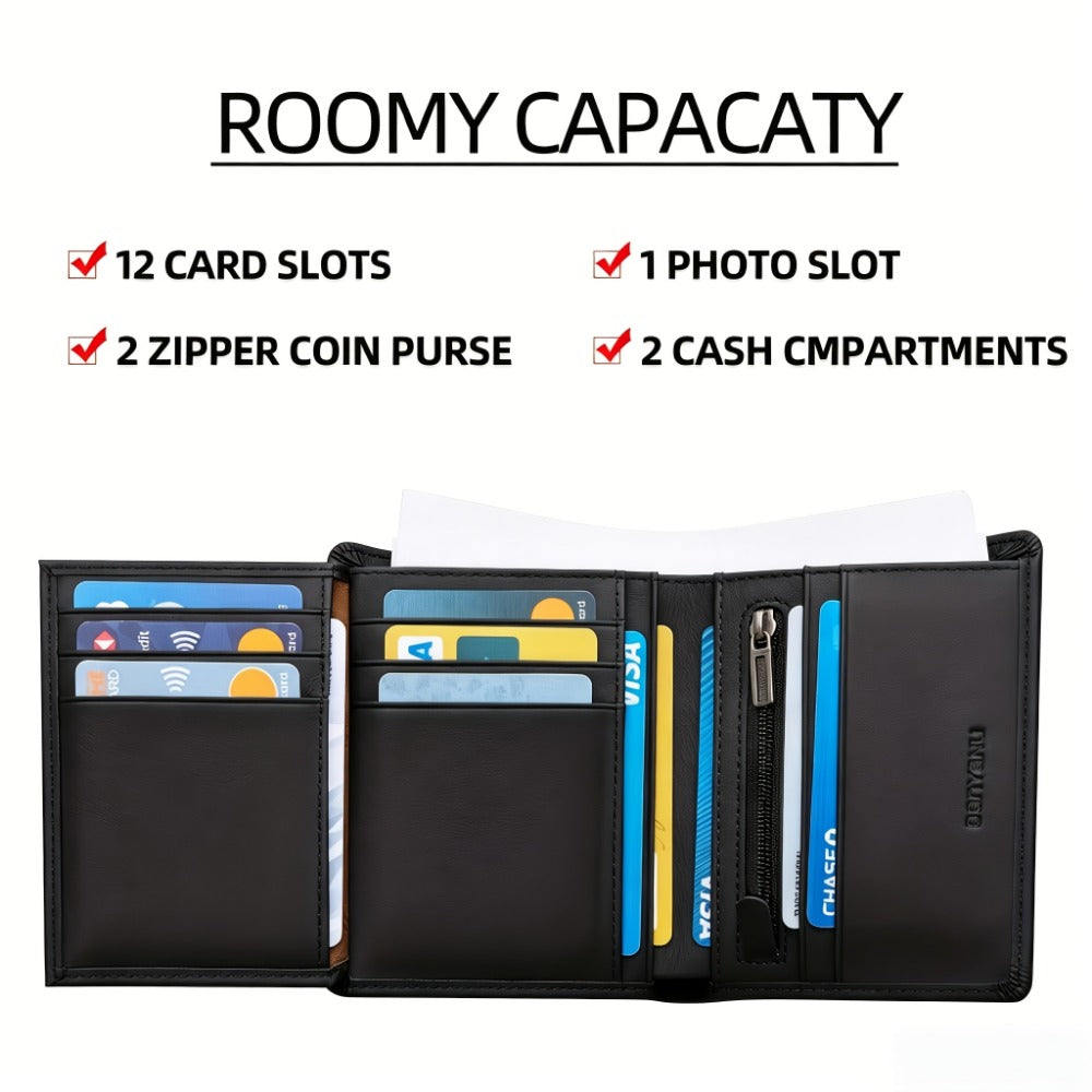 Men's Wallet – Genuine Leather, RFID Blocking, Anti-Theft, Compact – detail view 6