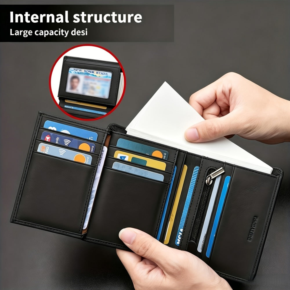 Men's Wallet – Genuine Leather, RFID Blocking, Anti-Theft, Compact – detail view 10