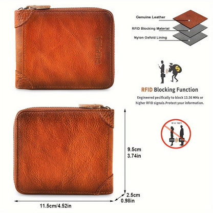 Men's Wallet – Genuine Leather, RFID Blocking, Large Capacity – detail view 13