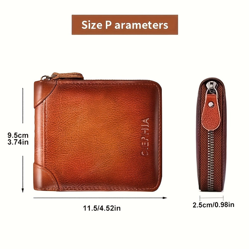 Men's Wallet – Genuine Leather, RFID Blocking, Large Capacity – detail view 3
