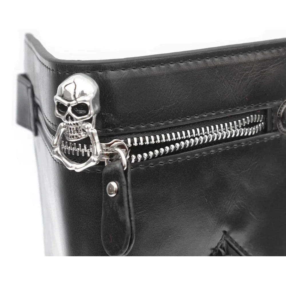 Men's Wallet – Gothic Skull Cross Embossed Leather – detail view 3