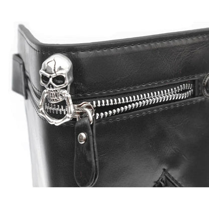 Men's Wallet – Gothic Skull Cross Embossed Leather – detail view 3