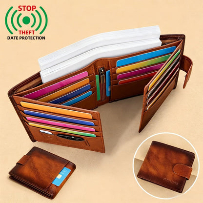 Men's Wallet – Large Capacity, Slot Leather Genuine Cowhide Large – detail view 3