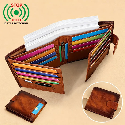 Men's Wallet – Large Capacity, Slot Leather Genuine Cowhide Large – detail view 3