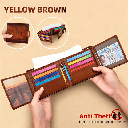 Men's Wallet – Large Capacity, Slot Leather Genuine Cowhide Large – detail view 5