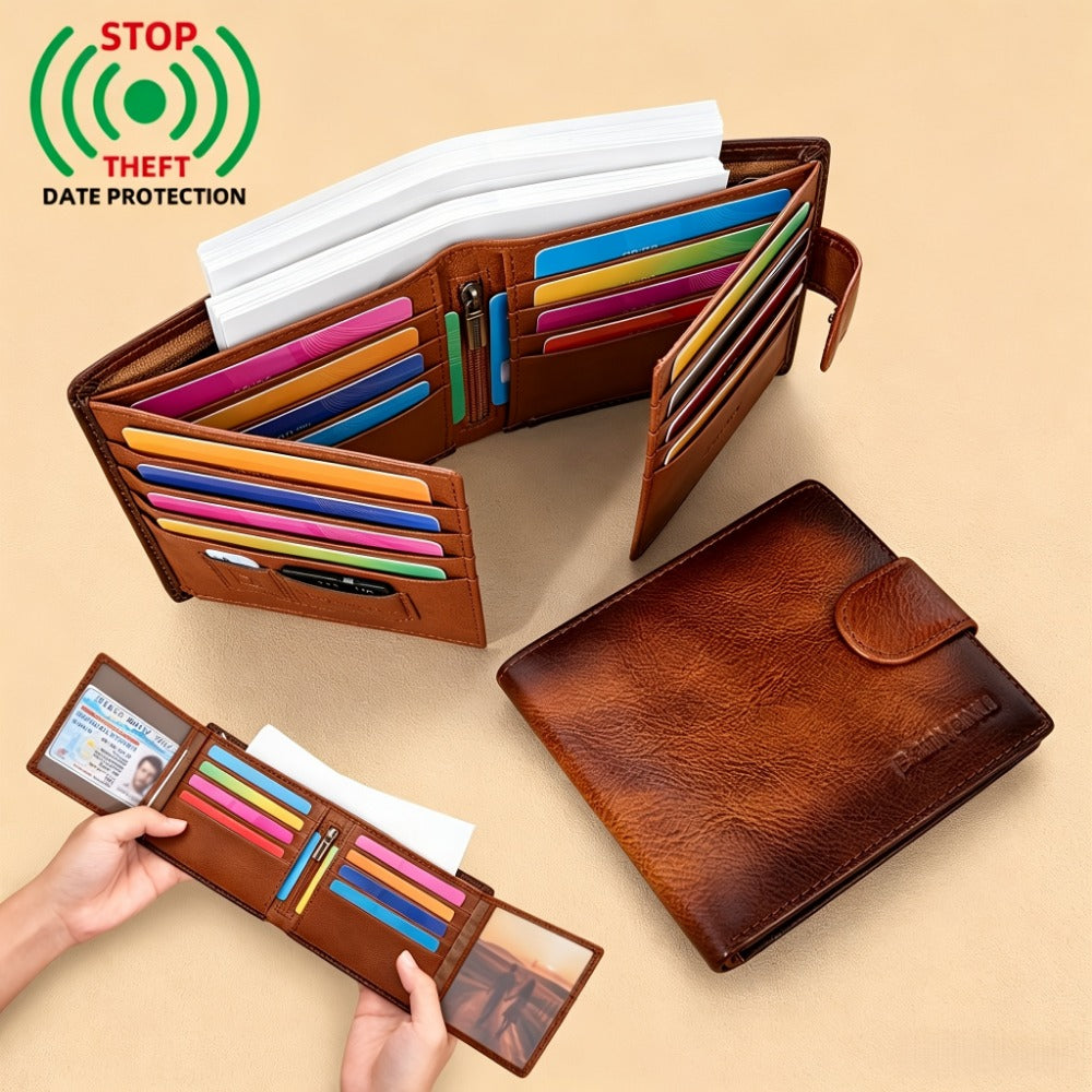 Men's Wallet – Large Capacity, Slot Leather Genuine Cowhide Large – detail view 10