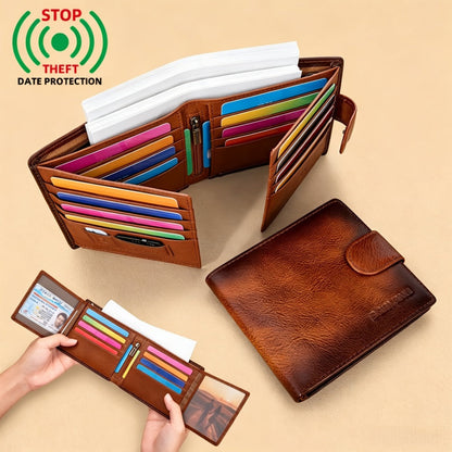 Men's Wallet – Large Capacity, Slot Leather Genuine Cowhide Large – detail view 10