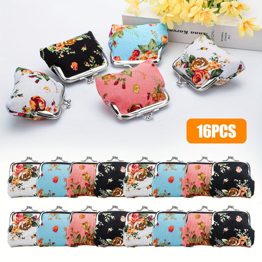 Men's Wallet – Mini, Floral Coin Set Of Metal – front view