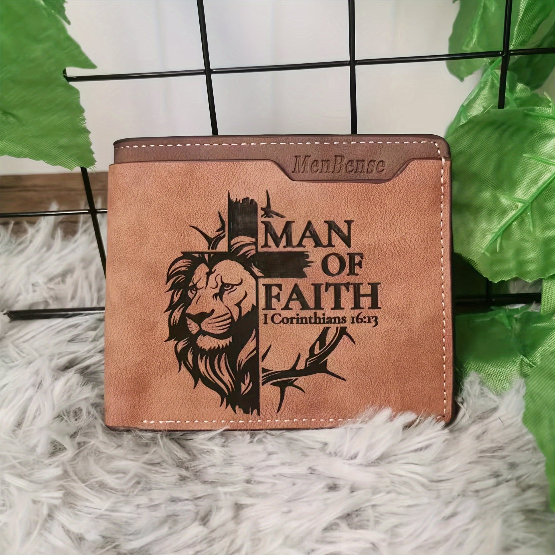 Men's Wallet – PU Leather, Lion Pattern Slim Bifold Pu – detail view 7