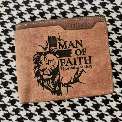 Men's Wallet – PU Leather, Lion Pattern Slim Bifold Pu – detail view 5