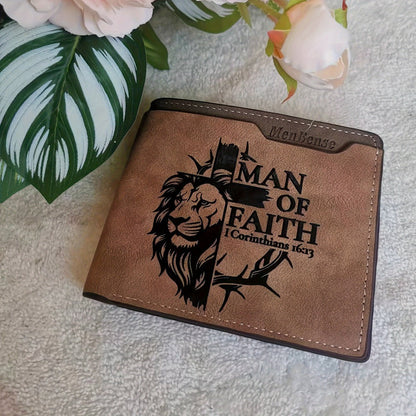 Men's Wallet – PU Leather, Lion Pattern Slim Bifold Pu – detail view 6