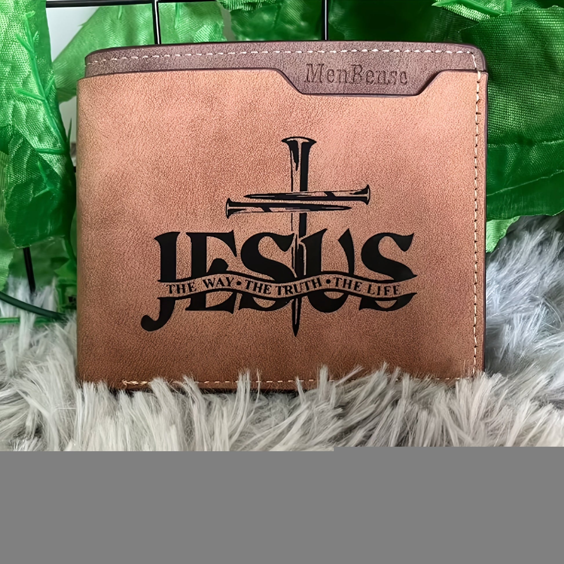 Men's Wallet – Religious Figure Slim Bifold Faux – detail view 7