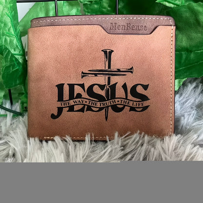Men's Wallet – Religious Figure Slim Bifold Faux – detail view 7