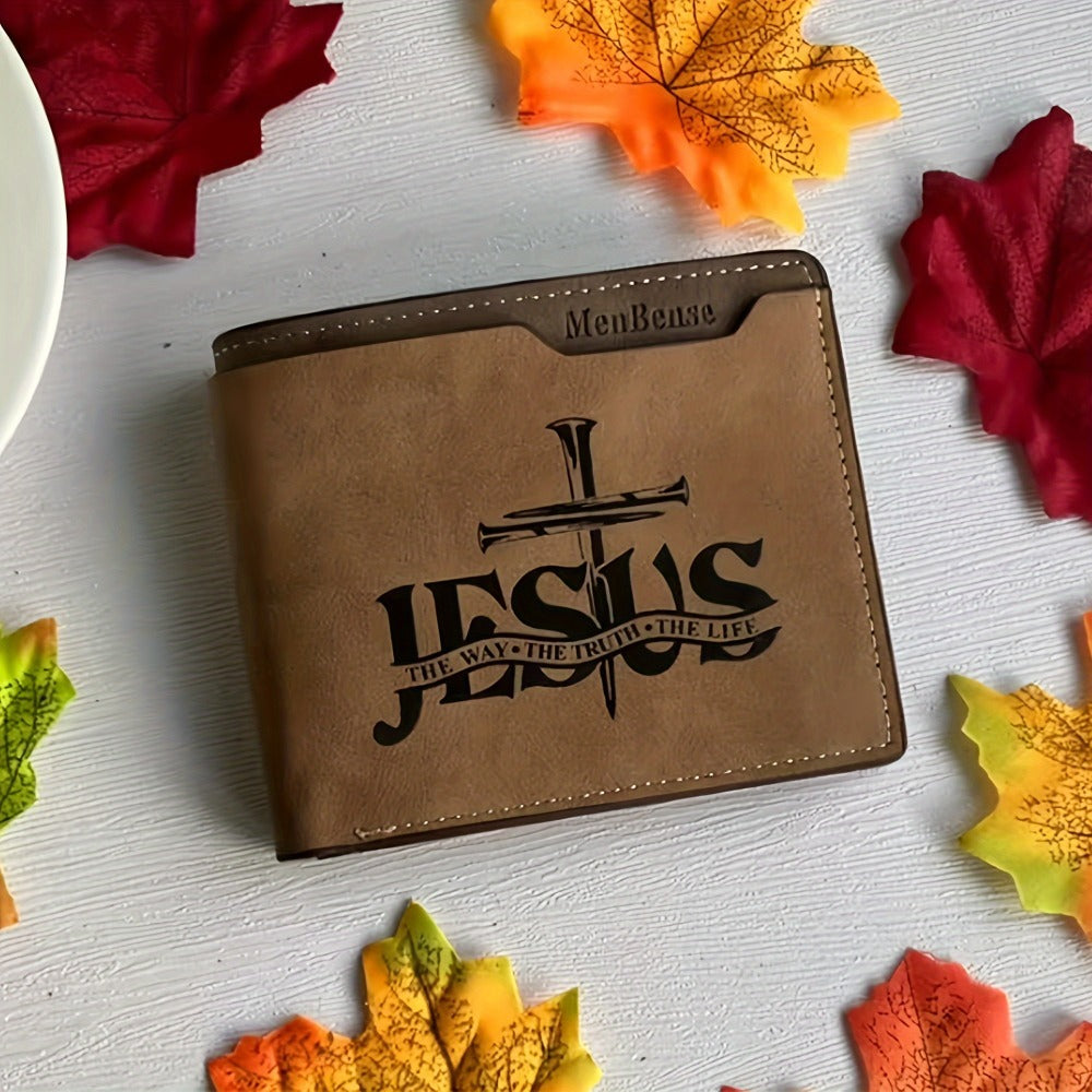 Men's Wallet – Religious Figure Slim Bifold Faux – detail view 5