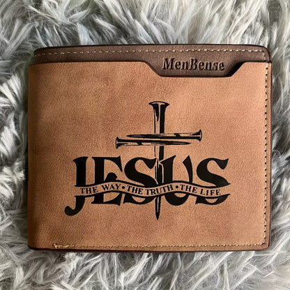 Men's Wallet – Religious Figure Slim Bifold Faux – detail view 6