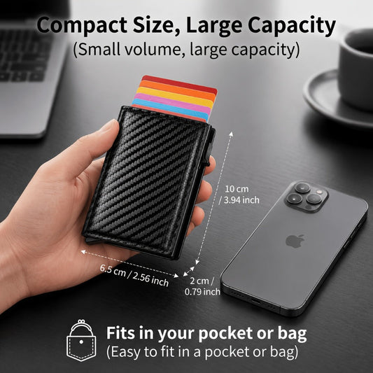 Men's Wallet – RFID Blocking, Airtag Compatible Carbon Fiber Pop – alternate view