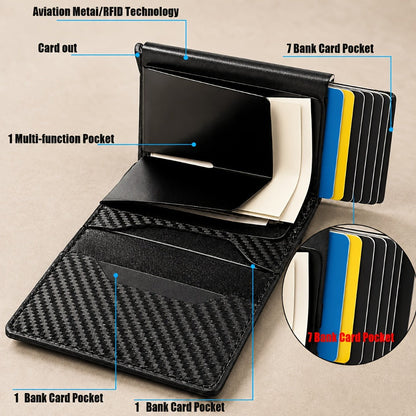 Men's Wallet – RFID Blocking, Airtag Compatible Carbon Fiber Pop – detail view 2