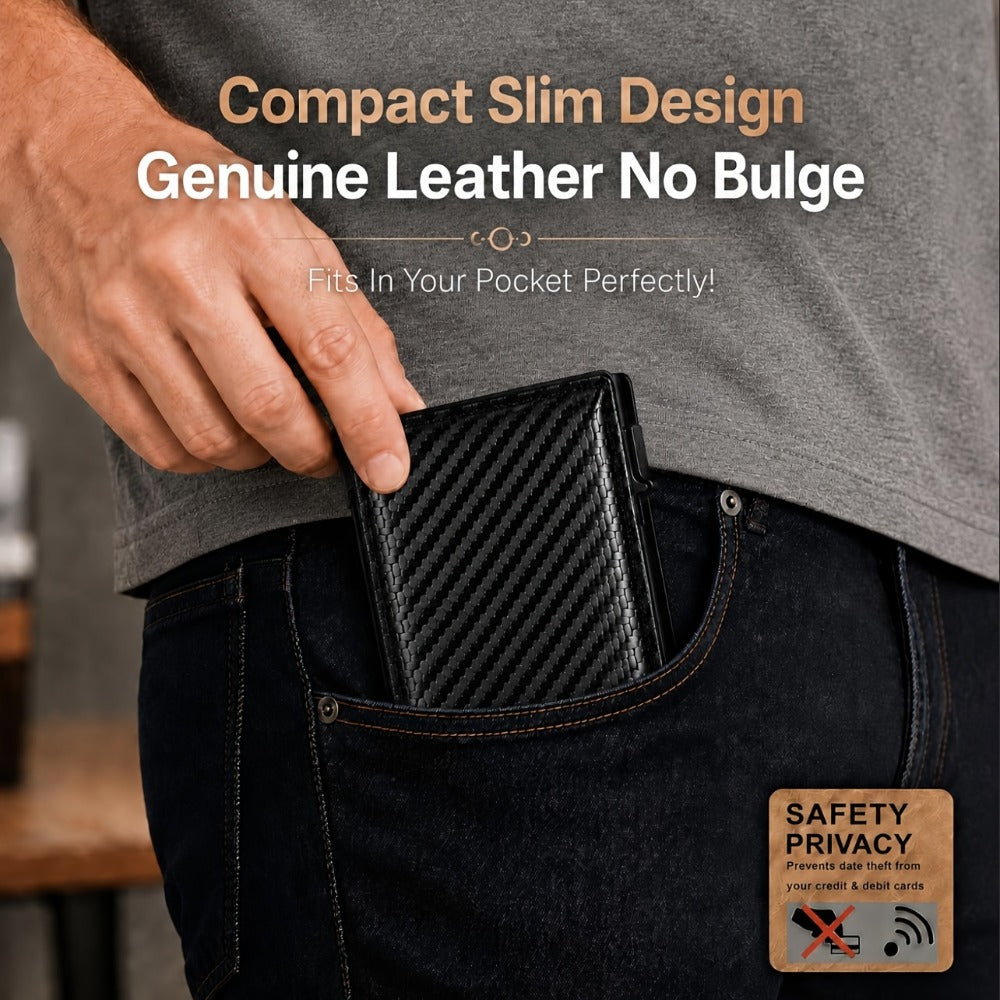 Men's Wallet – RFID Blocking, Airtag Compatible Carbon Fiber Pop – detail view 6