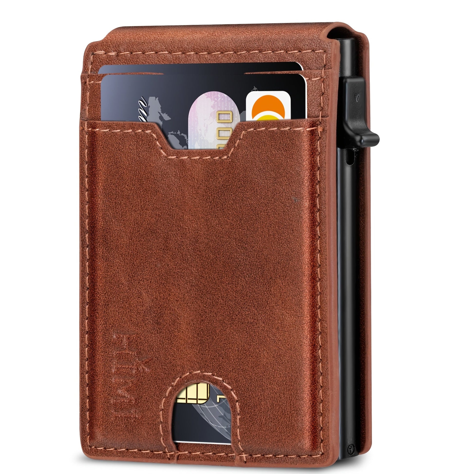 Men's Wallet – RFID Blocking, Aluminum Pop Up Card Holder – front view - product view 16