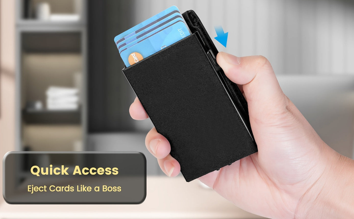 Men's Wallet – RFID Blocking, Aluminum Pop Up Card Holder – detail view 15