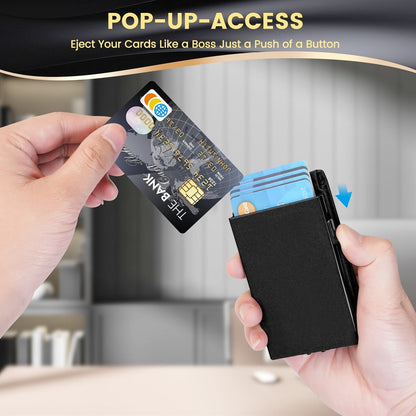 Men's Wallet – RFID Blocking, Aluminum Pop Up Card Holder – detail view 6