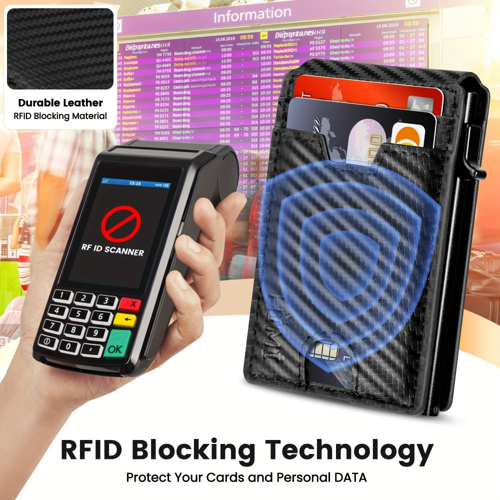 Men's Wallet – RFID Blocking, Aluminum Pop Up Card Holder – detail view 10
