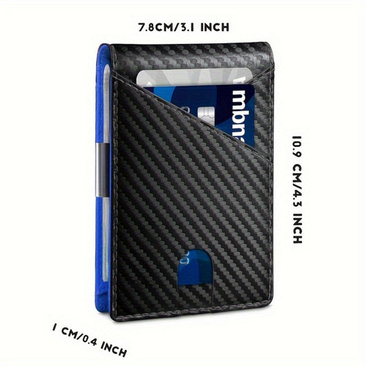Men's Wallet – RFID Blocking, Carbon Fiber Money Clip Bifold – detail view 2